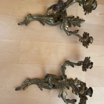 Pair of heavy brass wall sconces