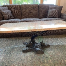 Super neat granite top, cast iron bottom coffee table- custom made