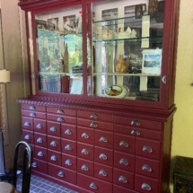 Antique painted display cabinet