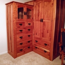 Beautiful Cherry mission style corner armoire hand crafted by Amish