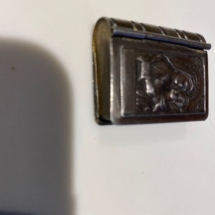 Miniature religious tin box