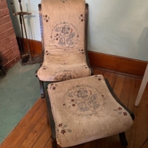 Victorian chair and footstool