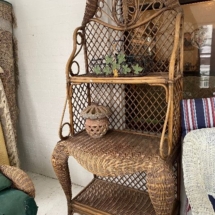 3 piece wicker set. Seat needs to be recovered on sofa
