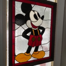 Vintage Mickey Mouse stained glass