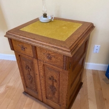 Antique oak sewing cabinet