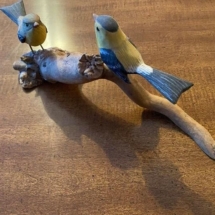 Carved bird sculpture by Eugene Ownby
