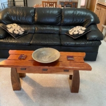 eather sofa from Edwards Handcrafted coffee table by Jack Schwab design