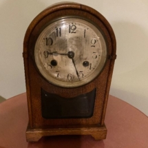 Antique oak dome mantle clock