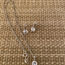 Sterling necklace and earrings. 