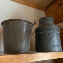 Old tin bucket and lunch pail
