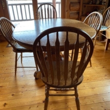 Oak dining room table and chairs