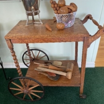 Great oak antique tea cart