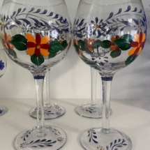 Hand painted wine glasses. 
