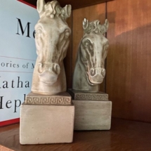 Vintage plaster horse head bookends