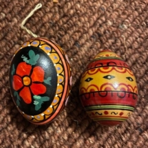 Painted eggs- several of many- some Russian, Ukrainian, hand painted etc. 