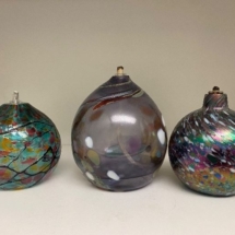 Hand blown glass oil lamps
