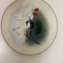 Vintage enamel bird plate