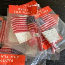 Bags of silk party flags from the 1950’s