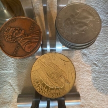 Vintage coin coasters