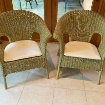 Pair of painted wicker chairs