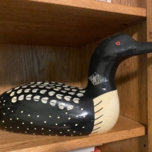 Signed carved loon