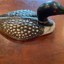 Signed carved Loon