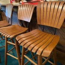 Set of 4 Mid Century Modern slat back bar stools in great shape