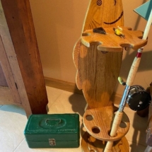 Fishing pole holder and tackle box