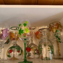 Lots of painted wine glasses
