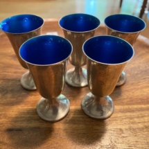 Set of 5 Towle sterling cordial glasses