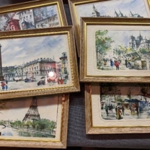 Vintage framed postcards