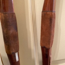 Close up antique long bow grip