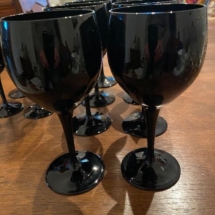 Cobalt black vintage wine glasses