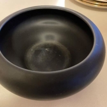 Black satin glass console bowl