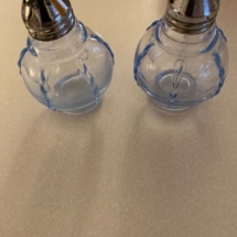 Martinsville Radiance ice blue salt and pepper shakers