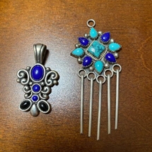 Sterling and lapis pendants