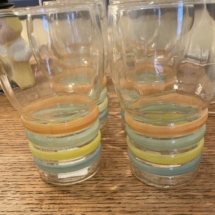 Stunning collection of 8 Corning Beth Evans petal wave pastel glasses