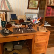 Vintage oak school desk