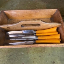 Knife box- knives with Bakelite handles 