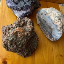 Fluorite, copper and agate 