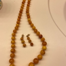 10k amber necklace and earrings