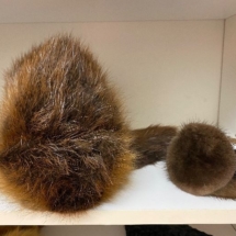Beaver hat and mink ear muffs