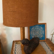 Antique primitive duck lamp