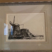 Rembrandt van Rijn restrike etching of “The Windmill.” By Der Molen