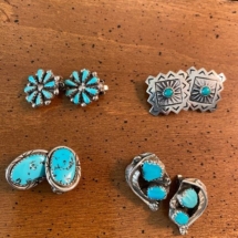Turquoise and silver clip earrings