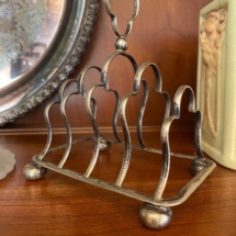Antique silver plate toast rack