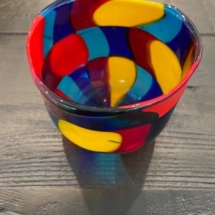Murano multi color glass bowl
