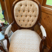 Carved Indian head Victorian parlor chair - from Maine