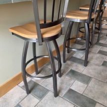 Heavy metal and wood counter stools