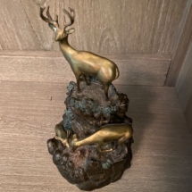 Bronze deer sculpture by Dan Parker